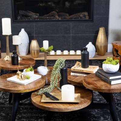 Modern Matte Black Ceramic Vase Trio for Elegant Table Decor