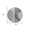 Charcoal Gray And Silver Geometric Washable Indoor Outdoor Area Rug - 3 of 4