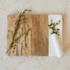 Storied Home Mango Wood and Marble Cheese and Cutting Board with Inlaid Marble Pestle, Natural and White - 3 of 4