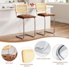 Bencmate Dining Chairs Counter Height Bar Stools Set of 2, Upholstered PU Leather Barstools, 30 inch, Brown, 17.7"*18.9"*39.4" - 2 of 4