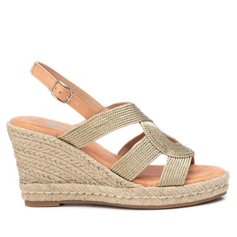 Xti Women s Jute Wedge Sandals 45186 Gold 7 Target