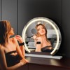 ELECWISH 23.6" Round LED Vanity Mirror with Stand - 3-Color Touch Control, 10X Magnifier, USB Port, Wall Mountable, White - 4 of 4