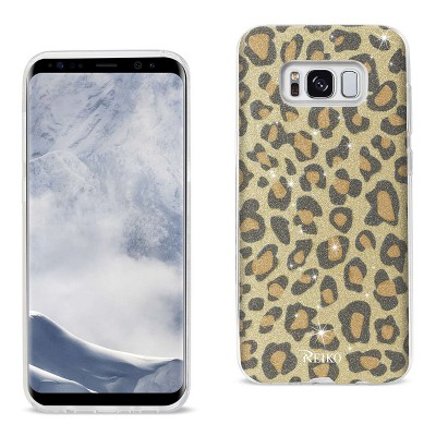 Reiko Samsung Galaxy S8 Edge/ S8 Plus Shine Glitter Shimmer Leopard Hybrid Case in Gold