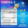 Triple Strength Omega 3 Fish Oil 2400 mg Softgels, Nature's Fish Oil Supplements - 120 Softgels By Nature's Peak - 2 of 4