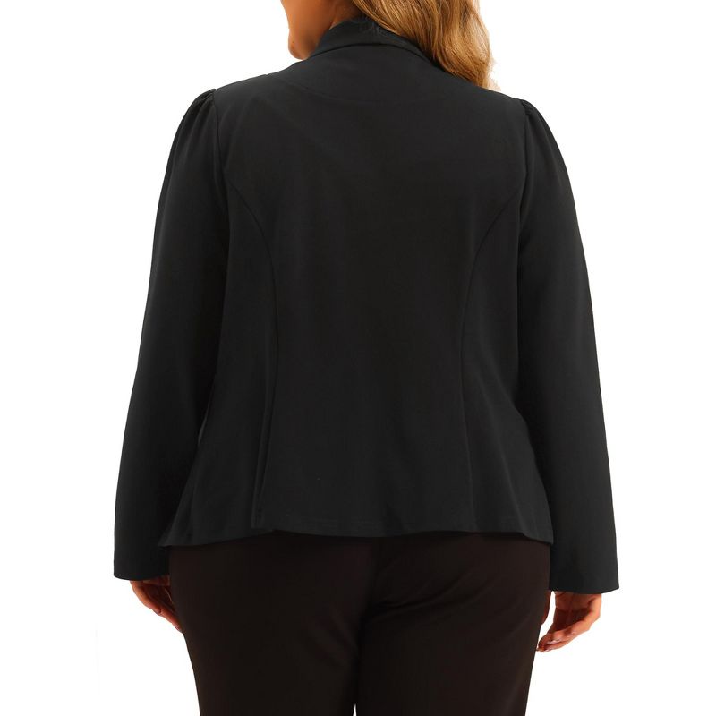 Agnes Orinda Women's Plus Size Ruffle Front Work Long Sleeve Cardigans Jackets, 4 of 6