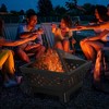 Outsunny 26 Inch Outdoor Fire Pits, Bonfire Wood Burning Firepit Bowl, Camping Fire Pit with Spark Screen Cover, Poker for Patio, or Backyard, Black - 3 of 4