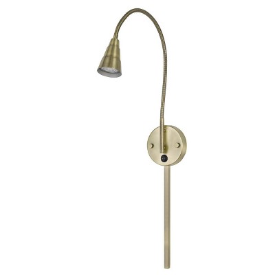 30" LED Wall Mount Gooseneck Lamp Antique Brass - Cal Lighting