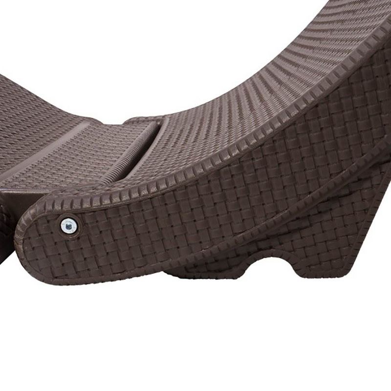 SwimWays 6042376 TerraSol Sonoma All Weather Rattan-Look Low Profile Deck or In-Pool Chaise Lounge Chair Pool Float, Brown, 5 of 7