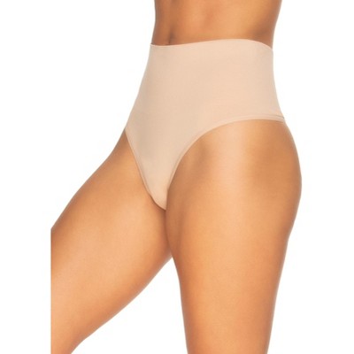 Felina Women's Fusion Waist Shapewear Thong (Warm Neutral, X-Large)