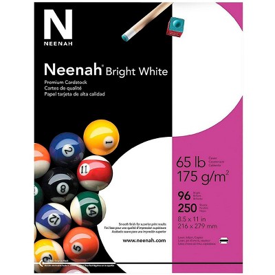 Neenah Bright White Cardstock, 8-1/2 x 11 Inches, 65 lb, pk of 250