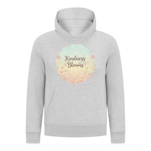 Everyday Kids “Kindness Blooms” Girls Pullover Hoodie – Pastel Floral Positive Sweatshirt - 1 of 4