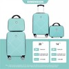 BEAFUP 2 Piece Luggage Sets ABS Lightweight Suitcase , Spinner Wheels for Unisex, (20/14) Light Blue - 3 of 4