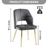 CAVINAS Modern Hollow-Back Dining Chairs with Gold Metal Legs, Set of 2, Upholstered Armless Chairs for Dining Room, Living Room, or Kitchen - 2 of 4
