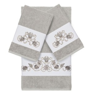 Linum Home Textiles 100% Turkish Cotton BELLA Embellished Towel Set - 1 of 4