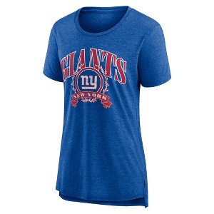 NFL New York Giants Women's Heather Short Sleeve Tri-Blend T-Shirt - 1 of 3