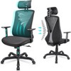 TopComfy Ergonomic Task and Office Chair Adjustable Headrest Armrest Mesh Swivel with Storage Function for Gaming Home, Black, 28"*13"*25" - 2 of 4