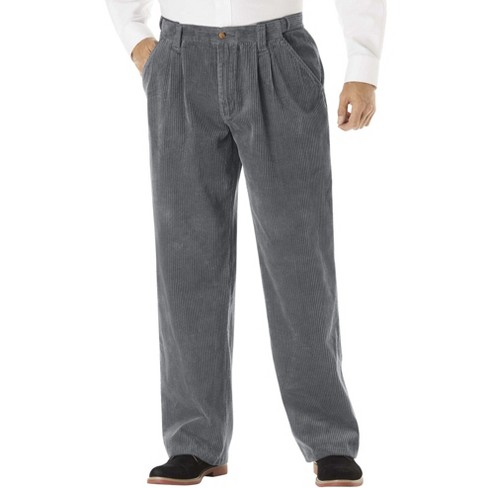 Kingsize Men's Big & Tall Expandable Waist Corduroy Pleat-front Pants ...