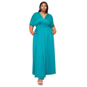 L I V D Women's Raffi Pocket Empire Waist Maxi Dress