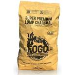 FOGO Super Premium Hardwood Lump Charcoal, Natural, Large Sized Lump Charcoal for Grilling and Smoking, Restaurant Quality