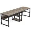 Resenkos Computer Desk, Office Desk, Study Desk,78.7" Two Person Desk, Computer Desk Double Workstation with Shelves,Grey Gray - 4 of 4