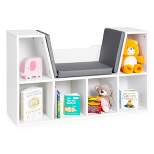 Best Choice Products 6-Cubby Kids Bedroom Storage Organizer, Multi-Purpose Bookcase w/ Cushioned Reading Nook