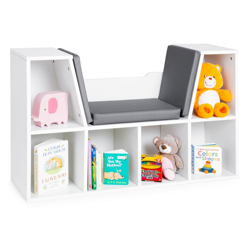 Best Choice Products 6-Cubby Kids Bedroom Storage Organizer, Multi-Purpose Bookcase w/ Cushioned Reading Nook, 1 of 8