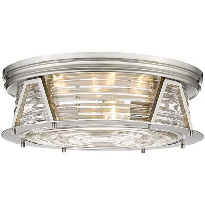 Cape Harbor 4-Light Flushmount Ceiling Light - Nautical Inspired, Dimmable, Steel & Glass