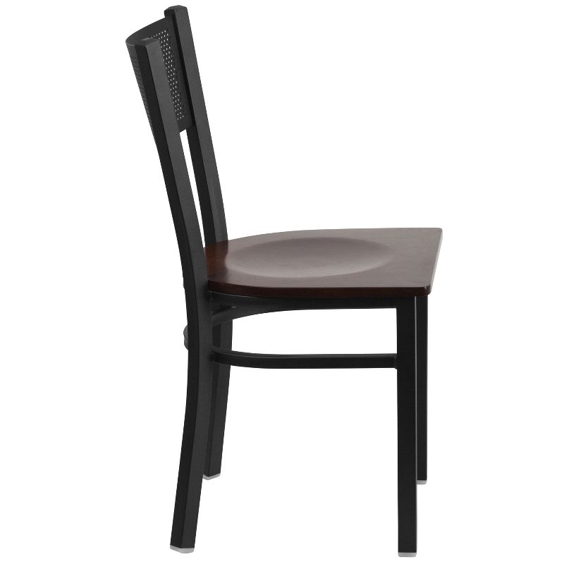 Flash Furniture Black Grid Back Metal Restaurant Chair, 4 of 7