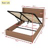 YONWAY Queen Bed Frame with lift storage - 82 IN grooved undulating lift storage bed frame, slatted natural wood, no spring box required/no noise - 3 of 4