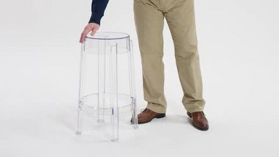 Elevate 25.75'' Clear Acrylic Backless Counter Height Stool