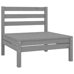 vidaXL Patio Middle Sofa Gray Solid Wood Pine - 1 of 4