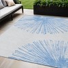 Denim Blue And Ivory Abstract Washable Indoor Outdoor Area Rug - 2 of 4