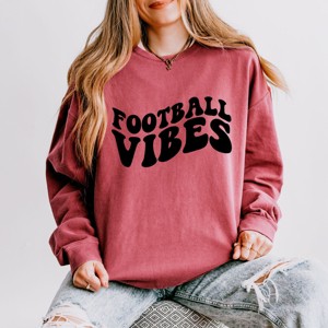 Simply Sage Market Retro Football Vibes Lightweight Garment Dyed Sweatshirt - 1 of 4