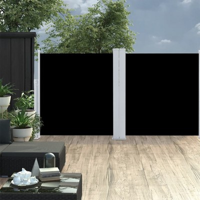 vidaXL Retractable Side Awning Black 47.2 in.x236.2 in.
