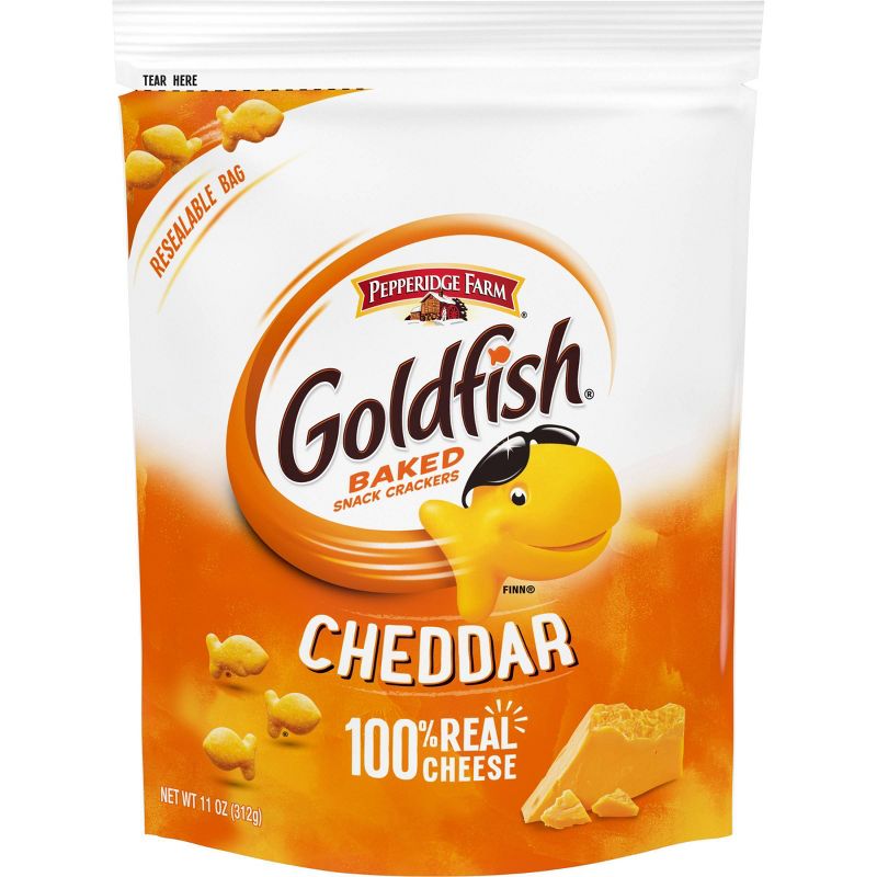 Pepperidge Farm Goldfish Cheddar Crackers - 11oz Re-sealable Bag, 1 of 10
