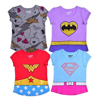 Warner Bros Girls 4-pack Batgirl, Wonder Woman And Super Girl Short ...