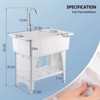Karl Home 32 x 22 in. Utility Sink Laundry Tub with Faucet and Shelf & Drainboard in White - 4 of 4