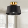 DORESshop 10 in. 1-Light Matte Black and Gold Bowl Semi-Flush Mount for Foyer, Kitchen, E26 Base, No Bulbs Included (2-Pack) - 2 of 4