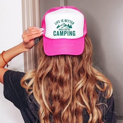 Simply Sage Market Life is Better When You're Camping Adult Foam Trucker Hat