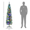 6' Artificial Pencil Christmas Trees Holiday Decoration with Colorful LED Lights, Steel Base - 3 of 4