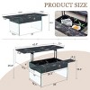 Modern Coffee Table with Lift Top, Grain Sticker, Tempered Glass Legs for DIY Art or Sticker, Perfect for Living Room or Office-Maison Boucle - 4 of 4