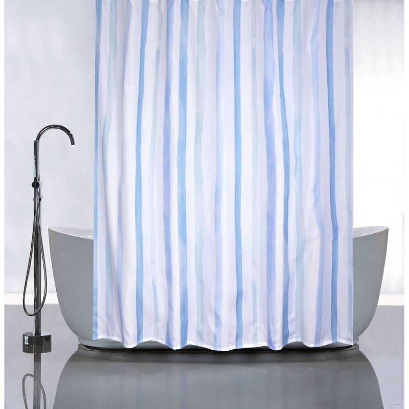 Watercolour Striped Fabric Shower Curtain - Moda at Home, 3 of 5