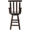 Resenkos Counter Bar Stools, Counter Stool,Rustic Bar Stool Chair with Footrest,Wide Armrest, 4-Foot,Brown - 4 of 4
