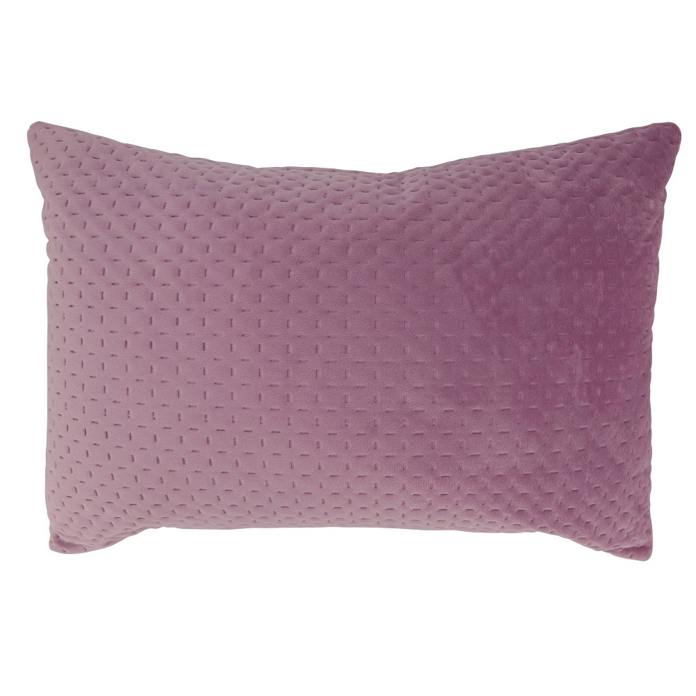 Photos - Pillow 14"x20" Oversize Pinsonic Velvet Design Poly-Filled Lumbar Throw  La