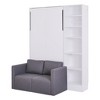 YOOCOZZ Murphy Bed & Wall Bed with Sofa and Built-in Floor-Level Storage Cabinet - White - 4 of 4