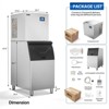 22 in. 400 Lb. 600W 115V Air Cooled Ice Machine Maker With 300 Lb. Bin - 2 of 4