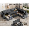 Dyonery 110" Modular Sectional Sleeper Sofa: L-Shaped, 7-Seat Chenille, Pull-Out Bed, USB Ports, Cup Holders, Storage Chaise, Tool-Free Setup - 3 of 4