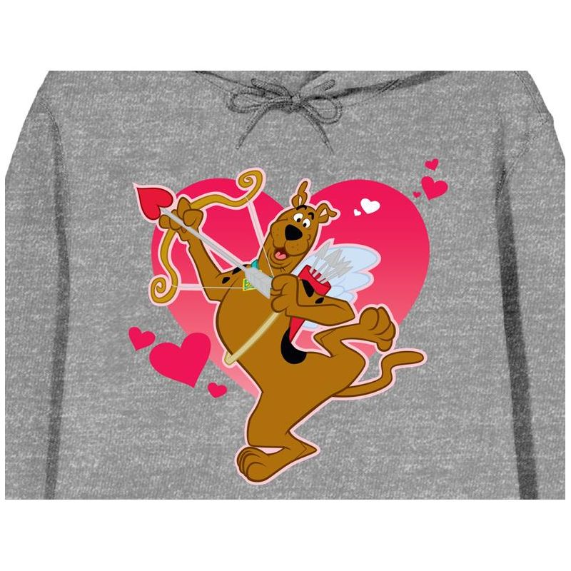 Scooby Doo Cupid Love Women's Heather Gray Graphic Hoodie, 2 of 3