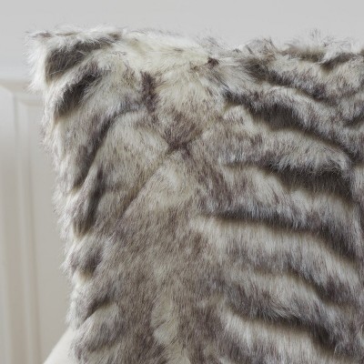 Adalet Multi-Color Faux Fur 20" x 20" Decorative Pillow