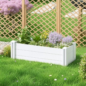 Dovelina Outdoor PVC Privacy Fence Panels With Ground Stakes - 1 of 4